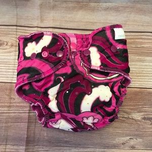 Twinkie tush pink pattern fitted cloth diaper one size